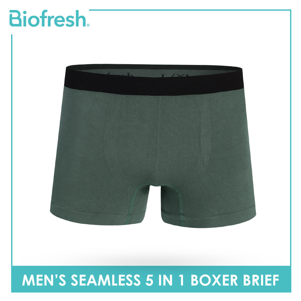Biofresh Men's Antimicrobial Seamless Boxer Brief 5 pieces in a pack UMBBG11F
