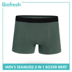 Biofresh Men's Antimicrobial Seamless Boxer Brief 5 pieces in a pack UMBBG11F