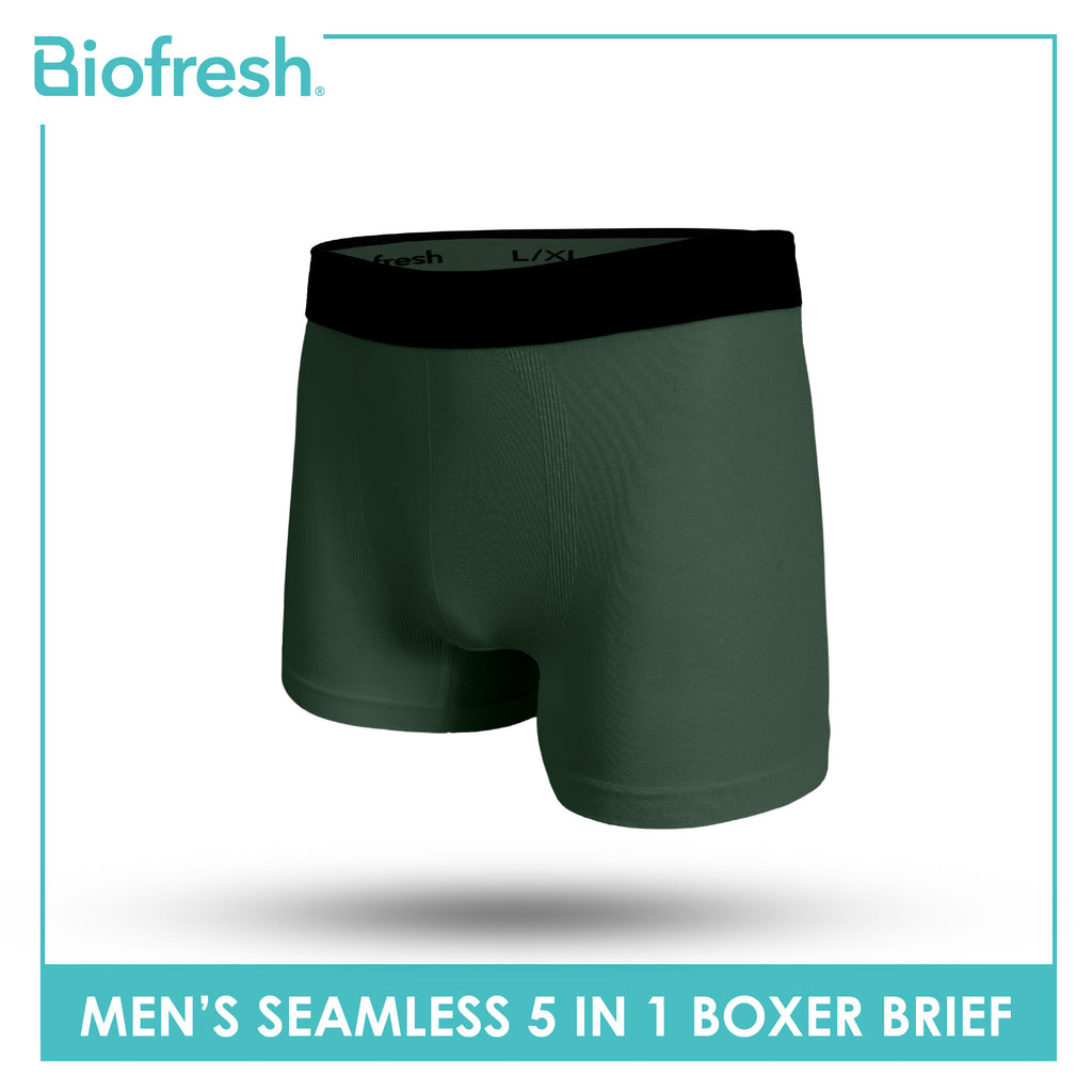 Biofresh Men's Antimicrobial Seamless Boxer Brief 5 pieces in a pack UMBBG11F
