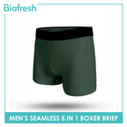 Biofresh Men's Antimicrobial Seamless Boxer Brief 5 pieces in a pack UMBBG11F