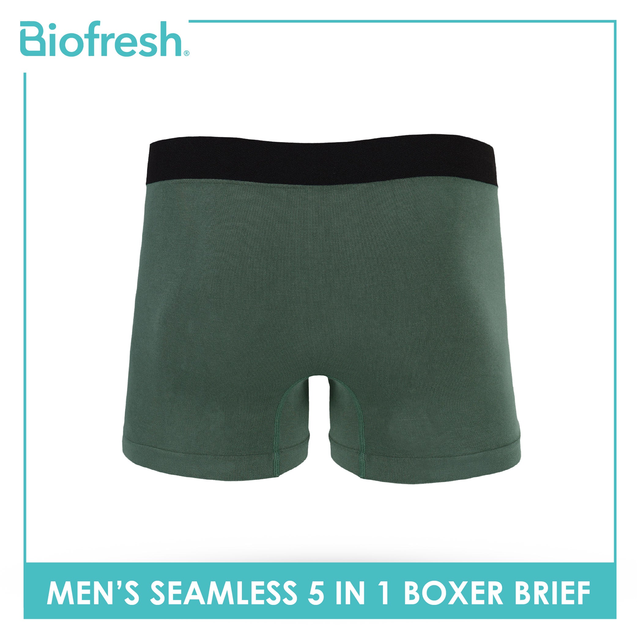 Biofresh Men's Antimicrobial Seamless Boxer Brief 5 pieces in a pack UMBBG11F