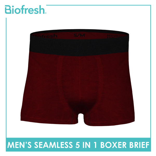 Biofresh Men's Antimicrobial Seamless Boxer Brief 5 pieces in a pack UMBBG11F