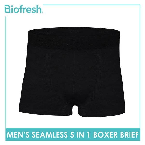 Biofresh Men's Antimicrobial Seamless Boxer Brief 5 pieces in a pack UMBBG11F