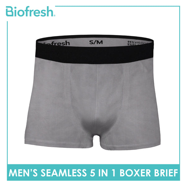 Biofresh Men's Antimicrobial Seamless Boxer Brief 5 pieces in a pack UMBBG11F