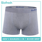 Biofresh Men's Antimicrobial Seamless Boxer Brief 3 pieces in a pack UMBBG23