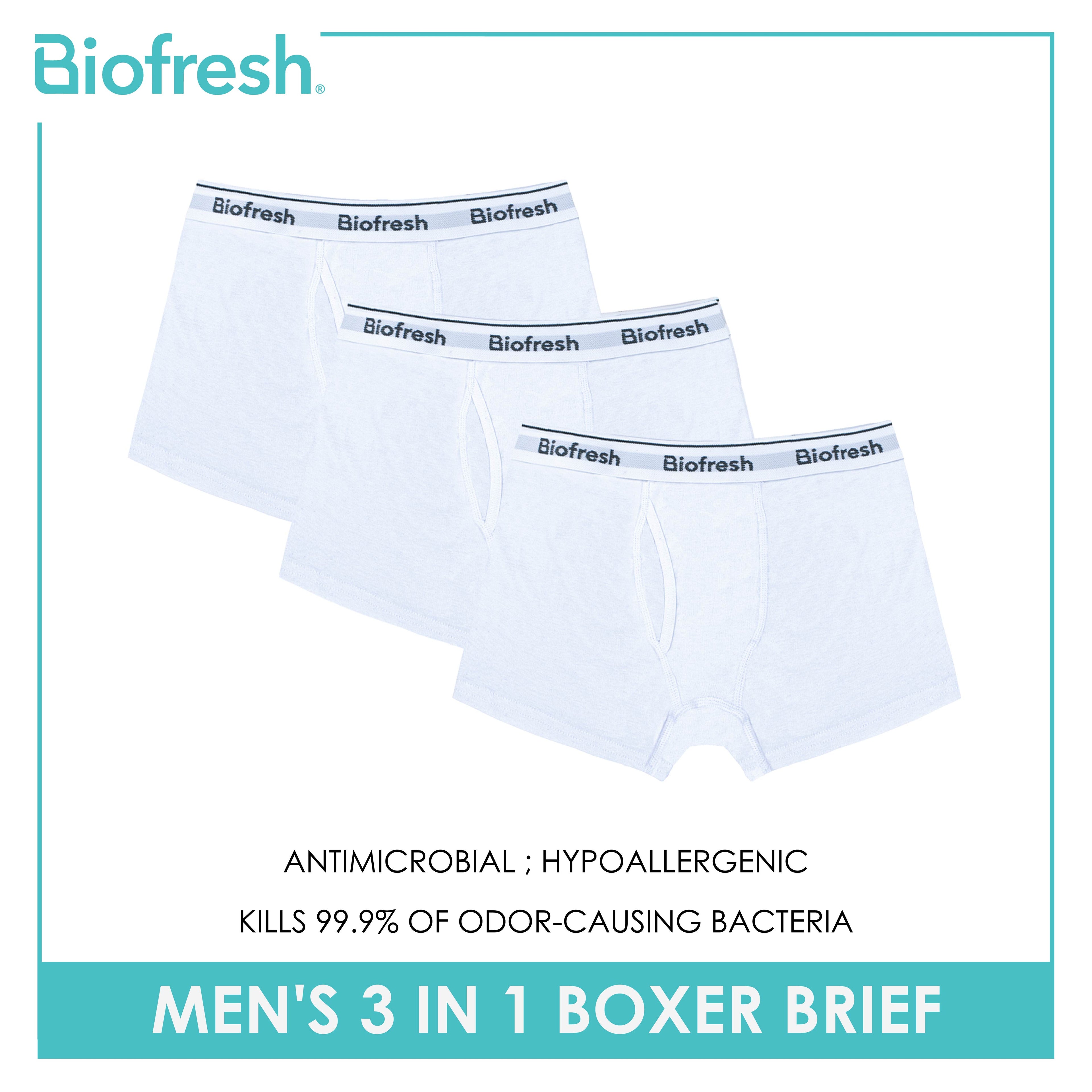 Biofresh Men's Antimicrobial Cotton Boxer Briefs 3 pieces in a pack UMBBG26
