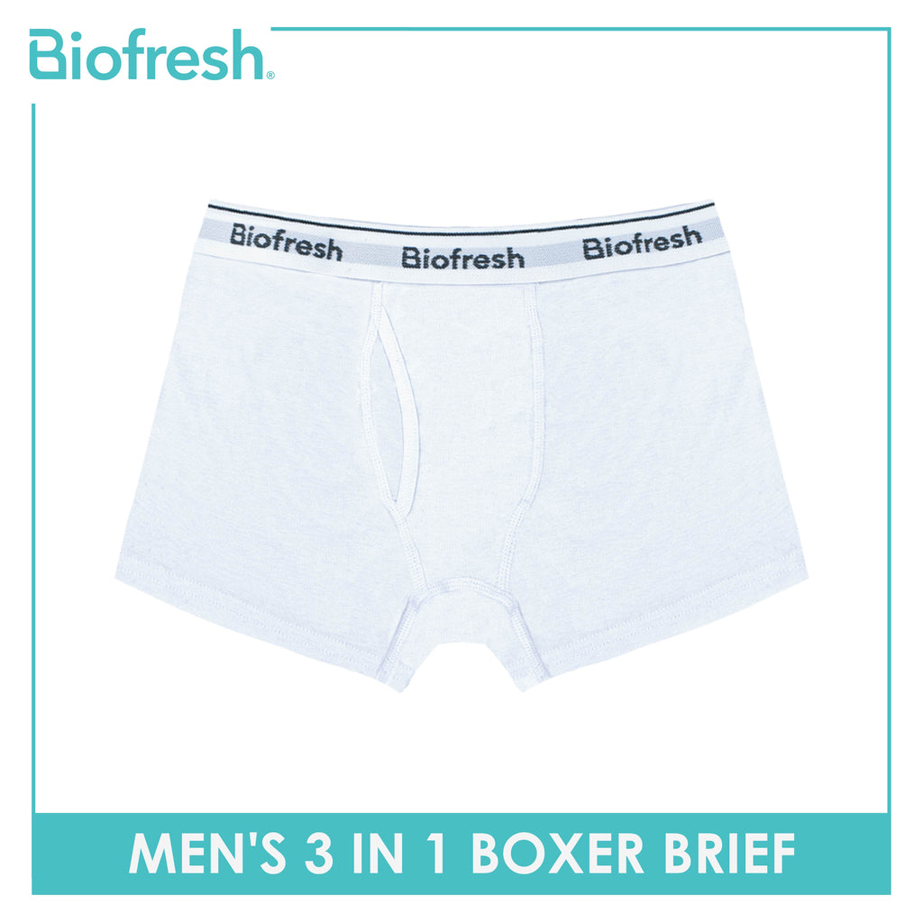 Biofresh Men's Antimicrobial Cotton Boxer Briefs 3 pieces in a pack UMBBG26