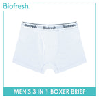 Biofresh Men's Antimicrobial Cotton Boxer Briefs 3 pieces in a pack UMBBG26
