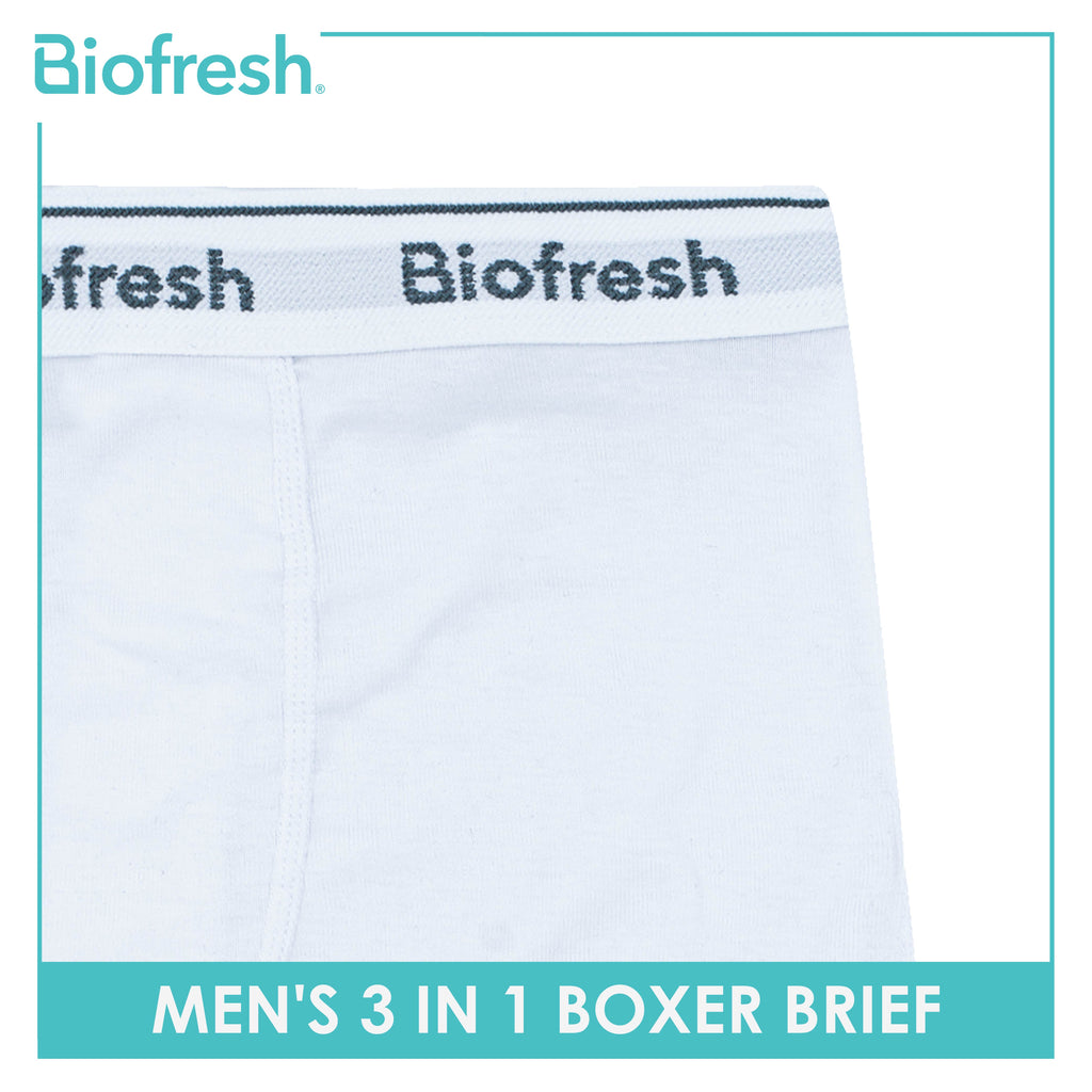 Biofresh Men's Antimicrobial Cotton Boxer Briefs 3 pieces in a pack UMBBG26