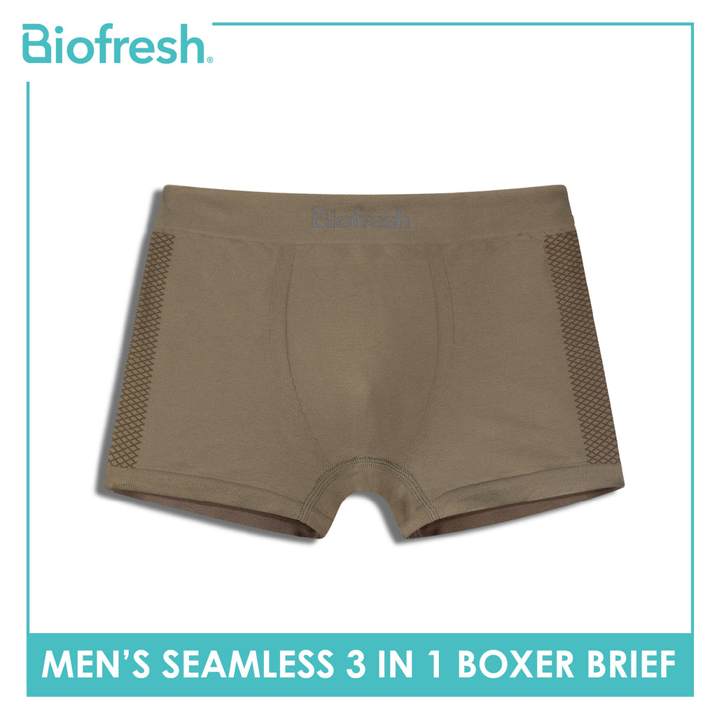 Biofresh Men's Antimicrobial Seamless Boxer Brief 3 pieces in a pack UMBBG28