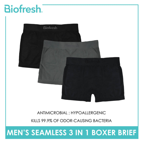 Biofresh Men's Antimicrobial Seamless Boxer Brief 3 pieces in a pack UMBBG28