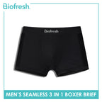 Biofresh Men's Antimicrobial Seamless Boxer Brief 3 pieces in a pack UMBBG28