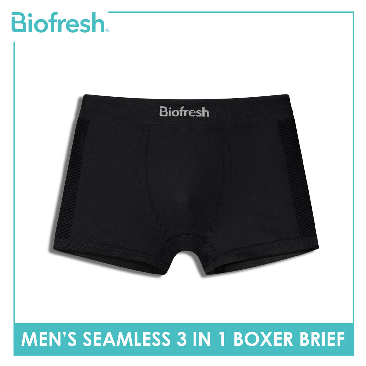 Biofresh Men's Antimicrobial Seamless Boxer Brief 3 pieces in a pack UMBBG28