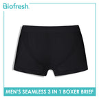 Biofresh Men's Antimicrobial Seamless Boxer Brief 3 pieces in a pack UMBBG28