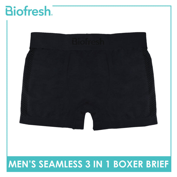 Biofresh Men's Antimicrobial Seamless Boxer Brief 3 pieces in a pack UMBBG28