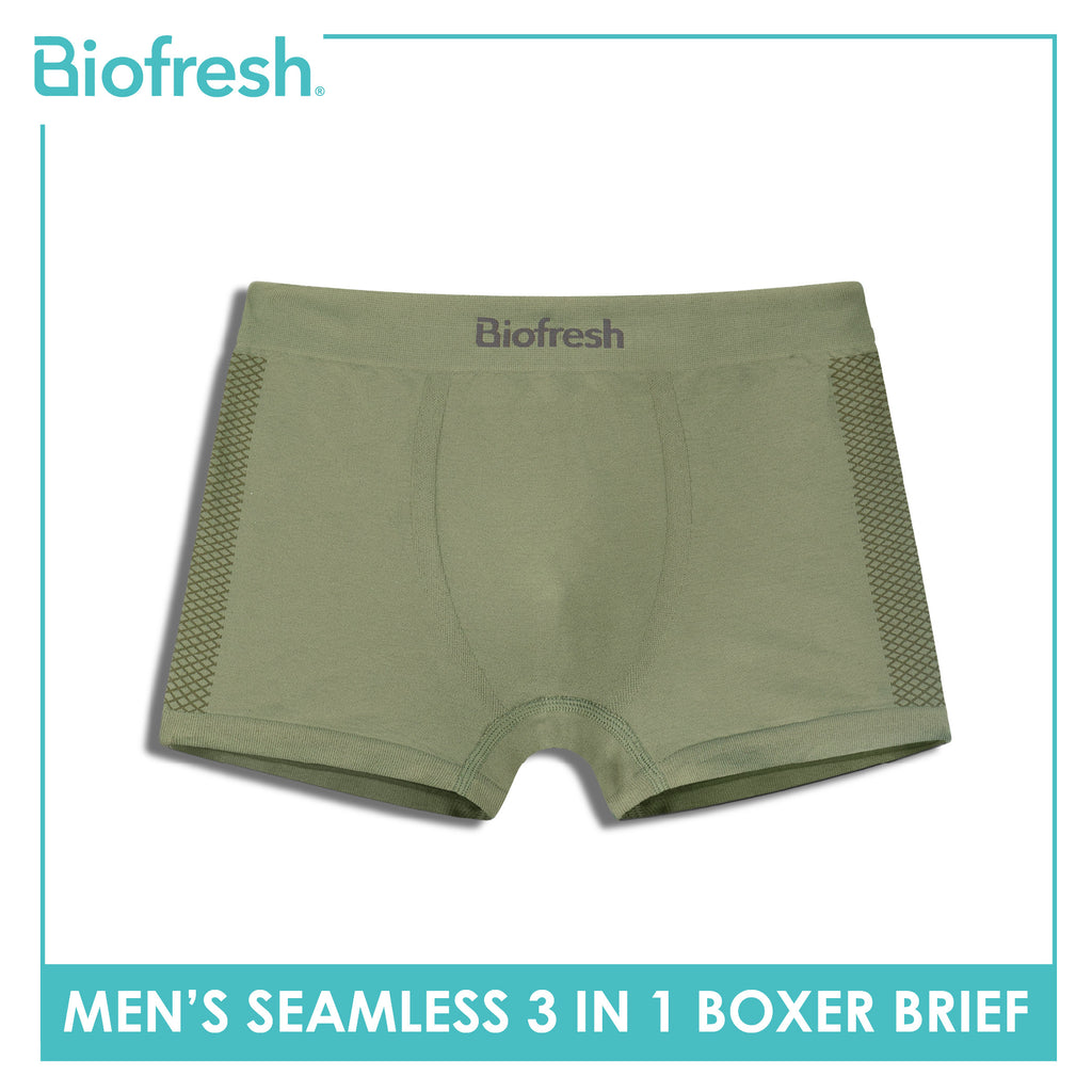 Biofresh Men's Antimicrobial Seamless Boxer Brief 3 pieces in a pack UMBBG28