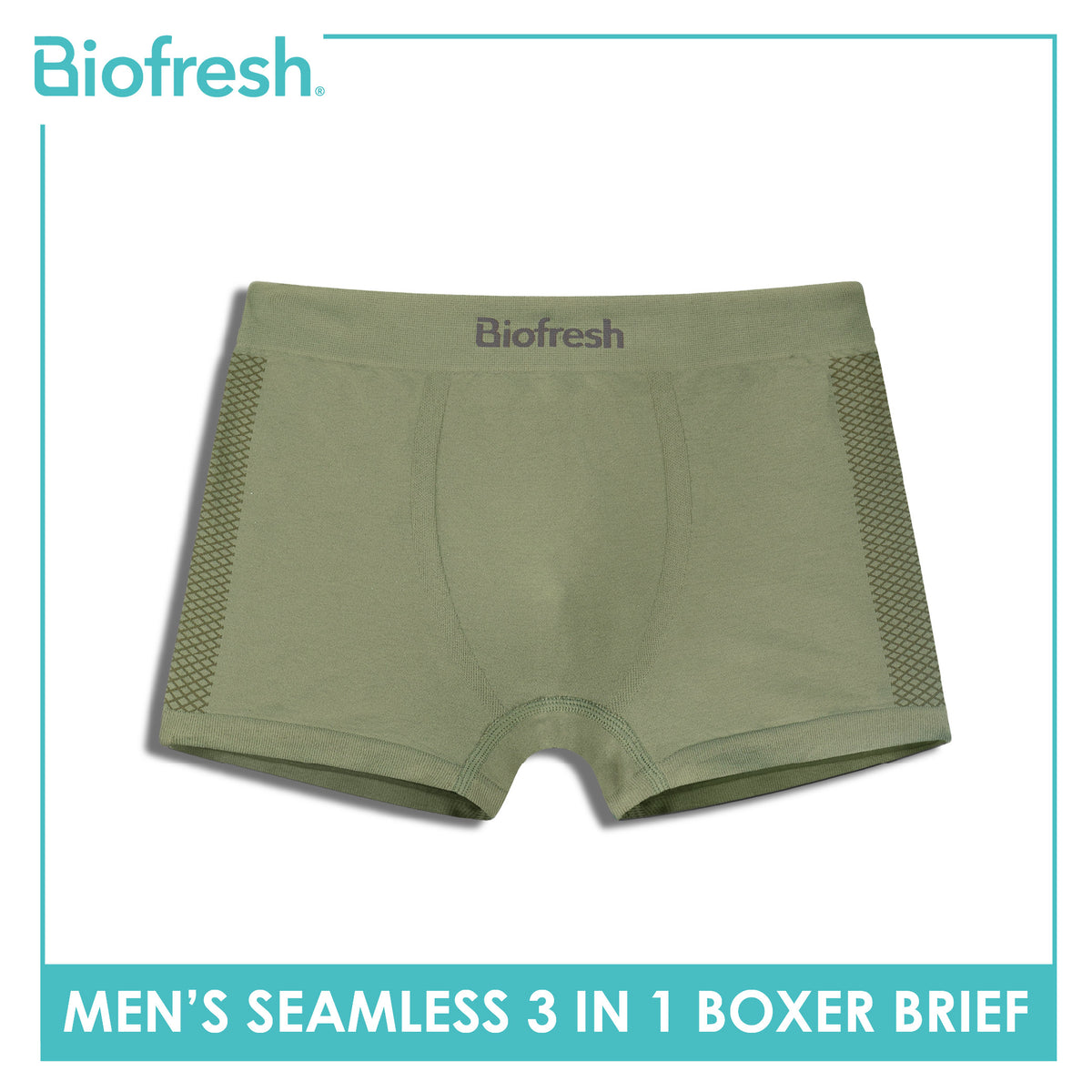 Biofresh Men's Antimicrobial Seamless Boxer Brief 3 pieces in a pack UMBBG28