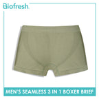 Biofresh Men's Antimicrobial Seamless Boxer Brief 3 pieces in a pack UMBBG28