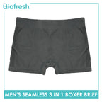 Biofresh Men's Antimicrobial Seamless Boxer Brief 3 pieces in a pack UMBBG28