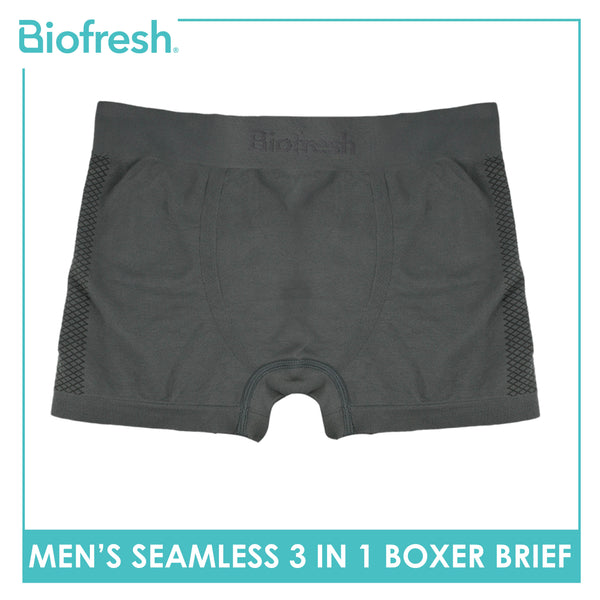 Biofresh Men's Antimicrobial Seamless Boxer Brief 3 pieces in a pack UMBBG28