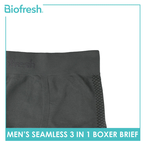 Biofresh Men's Antimicrobial Seamless Boxer Brief 3 pieces in a pack UMBBG28