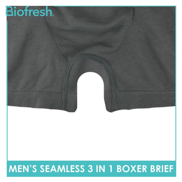 Biofresh Men's Antimicrobial Seamless Boxer Brief 3 pieces in a pack UMBBG28