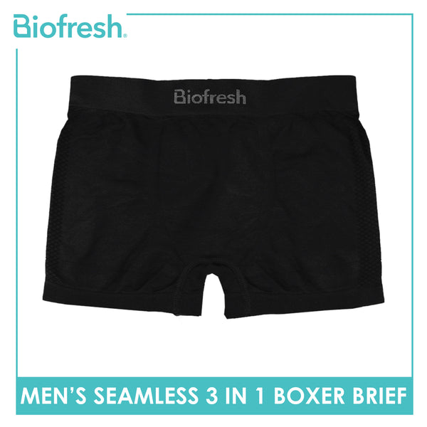 Biofresh Men's Antimicrobial Seamless Boxer Brief 3 pieces in a pack UMBBG28