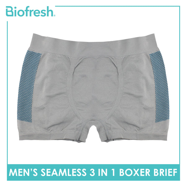 Biofresh Men's Antimicrobial Seamless Boxer Brief 3 pieces in a pack UMBBG29