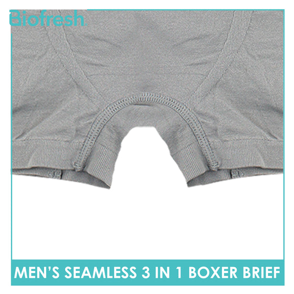 Biofresh Men's Antimicrobial Seamless Boxer Brief 3 pieces in a pack UMBBG29