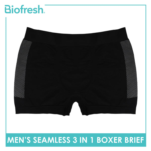 Biofresh Men's Antimicrobial Seamless Boxer Brief 3 pieces in a pack UMBBG29