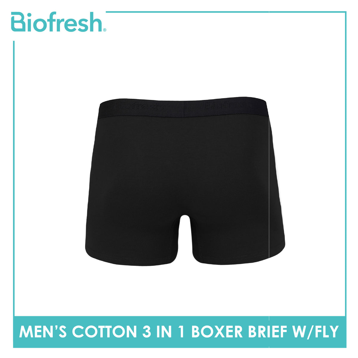 Biofresh Men's Antimicrobial Cotton Boxer Brief with fly 3 pieces in a pack UMBBG30