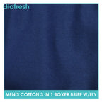Biofresh Men's Antimicrobial Cotton Boxer Brief with fly 3 pieces in a pack UMBBG30