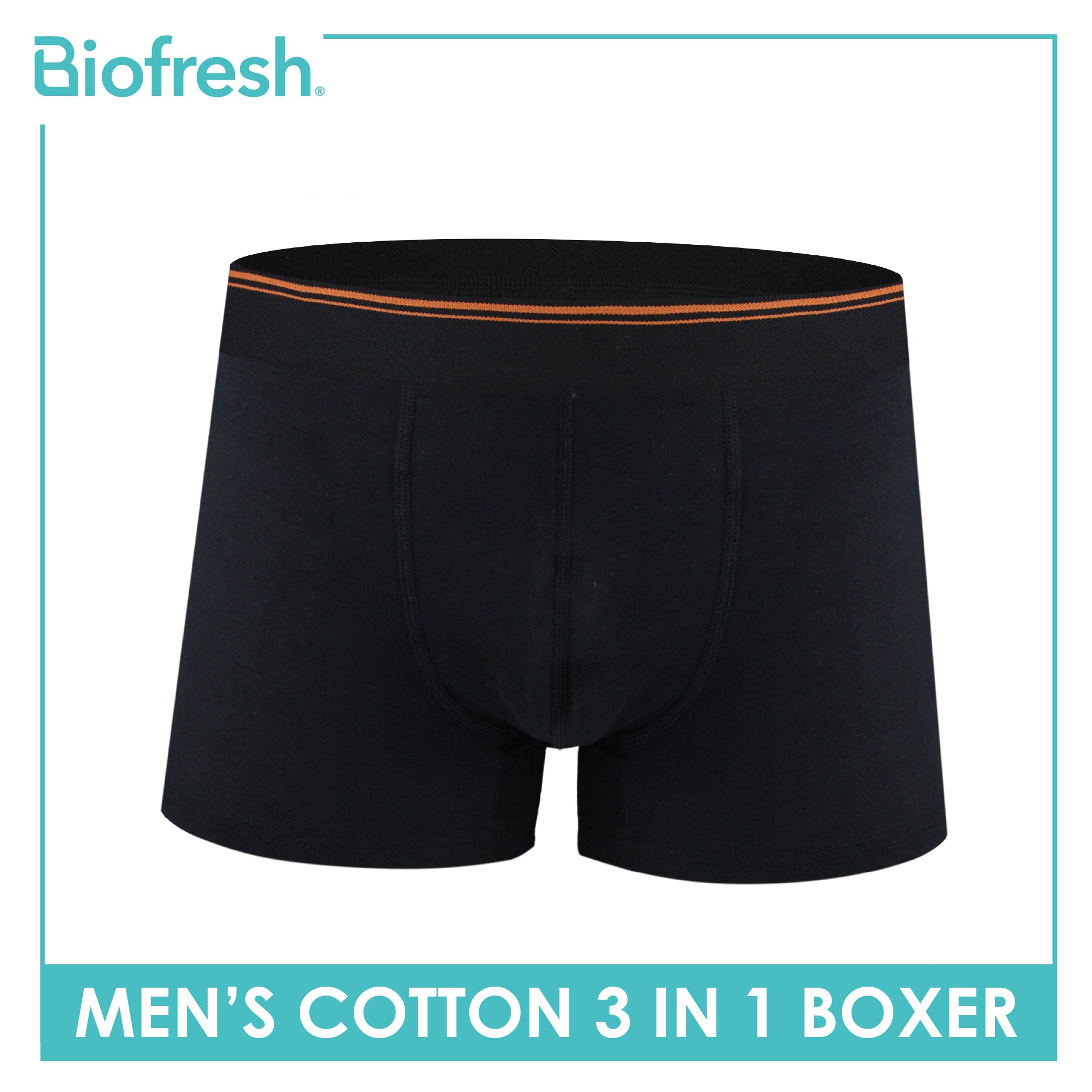 Biofresh Men's Antimicrobial Cotton Boxer Brief 3 pieces in a pack UMBBG9