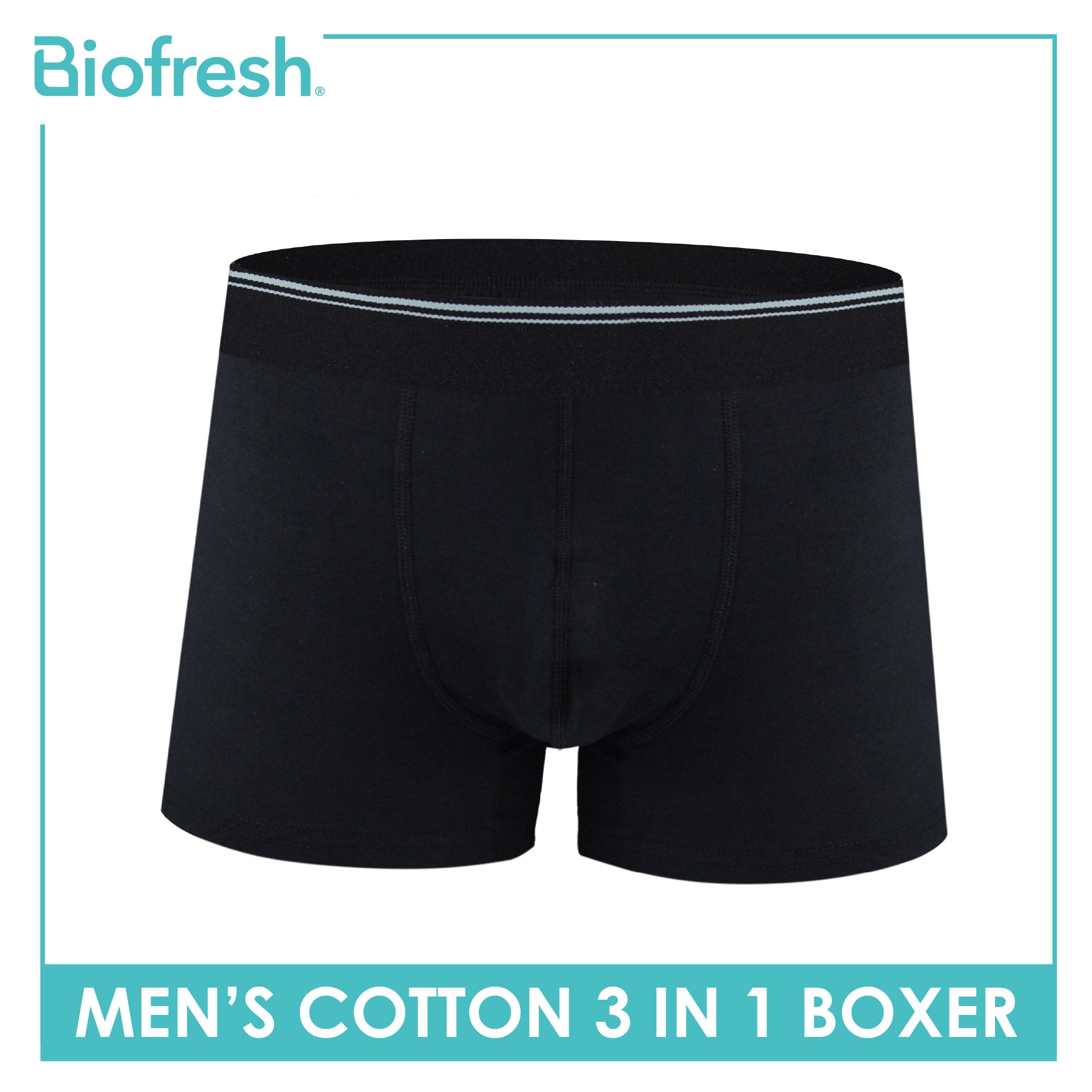 Biofresh Men's Antimicrobial Cotton Boxer Brief 3 pieces in a pack UMBBG9