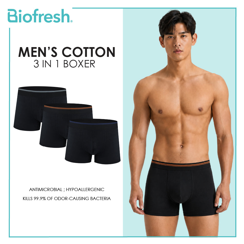 Biofresh Men's Antimicrobial Cotton Boxer Brief 3 pieces in a pack UMBBG9