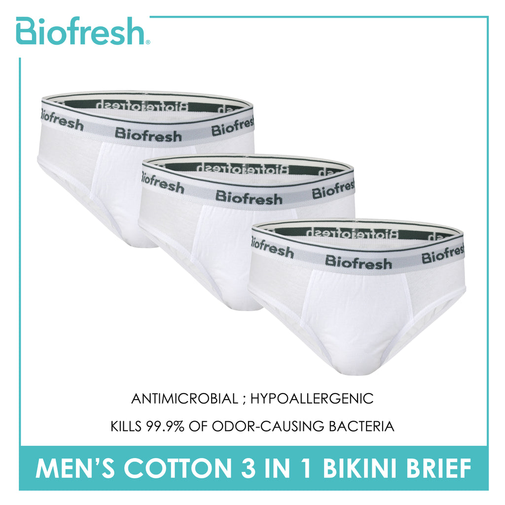 Biofresh Men's Antimicrobial Cotton Bikini Brief 3 pieces in a pack UMBKG0101
