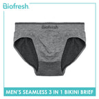 Biofresh Men's Antimicrobial Seamless Bikini Brief 3 pieces in a pack UMBSG11