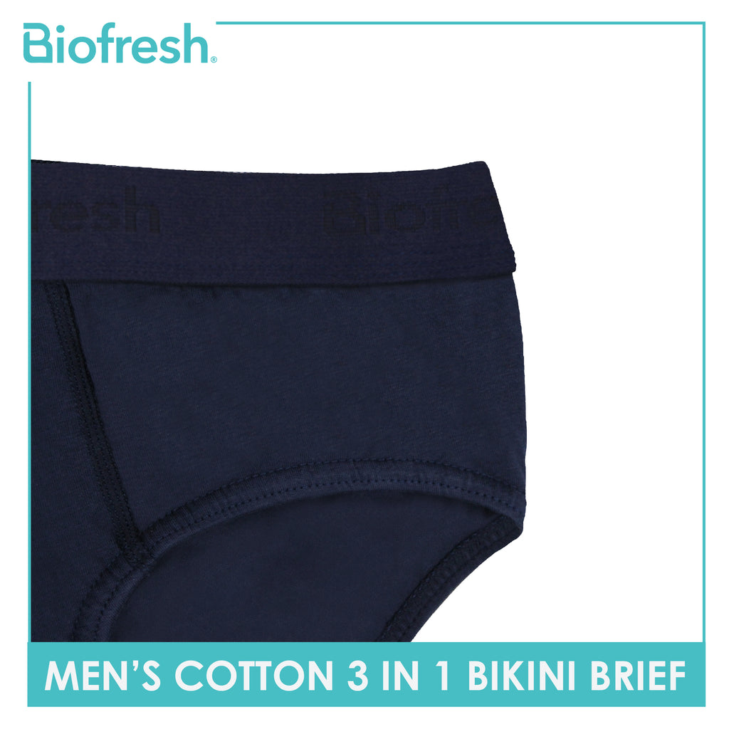 Biofresh Men's Antimicrobial Cotton Bikini Brief 3 pieces in a pack UMBSG1