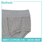 Biofresh Men's Antimicrobial Cotton Bikini Brief 3 pieces in a pack UMBSG1