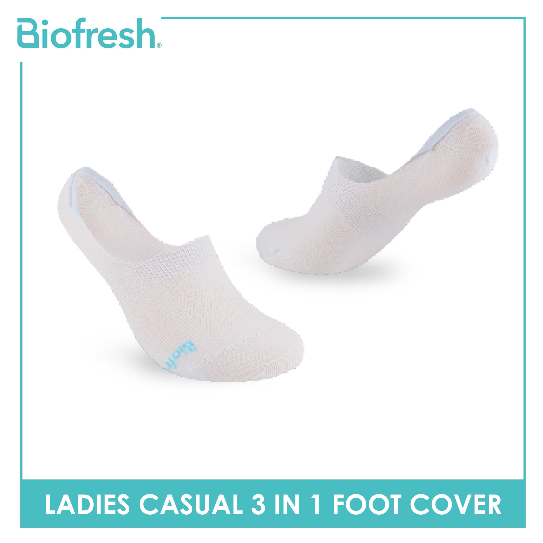 Biofresh Ladies' Antimicrobial Lite Thin Casual Foot Cover 3 pairs in a pack RLCFG7