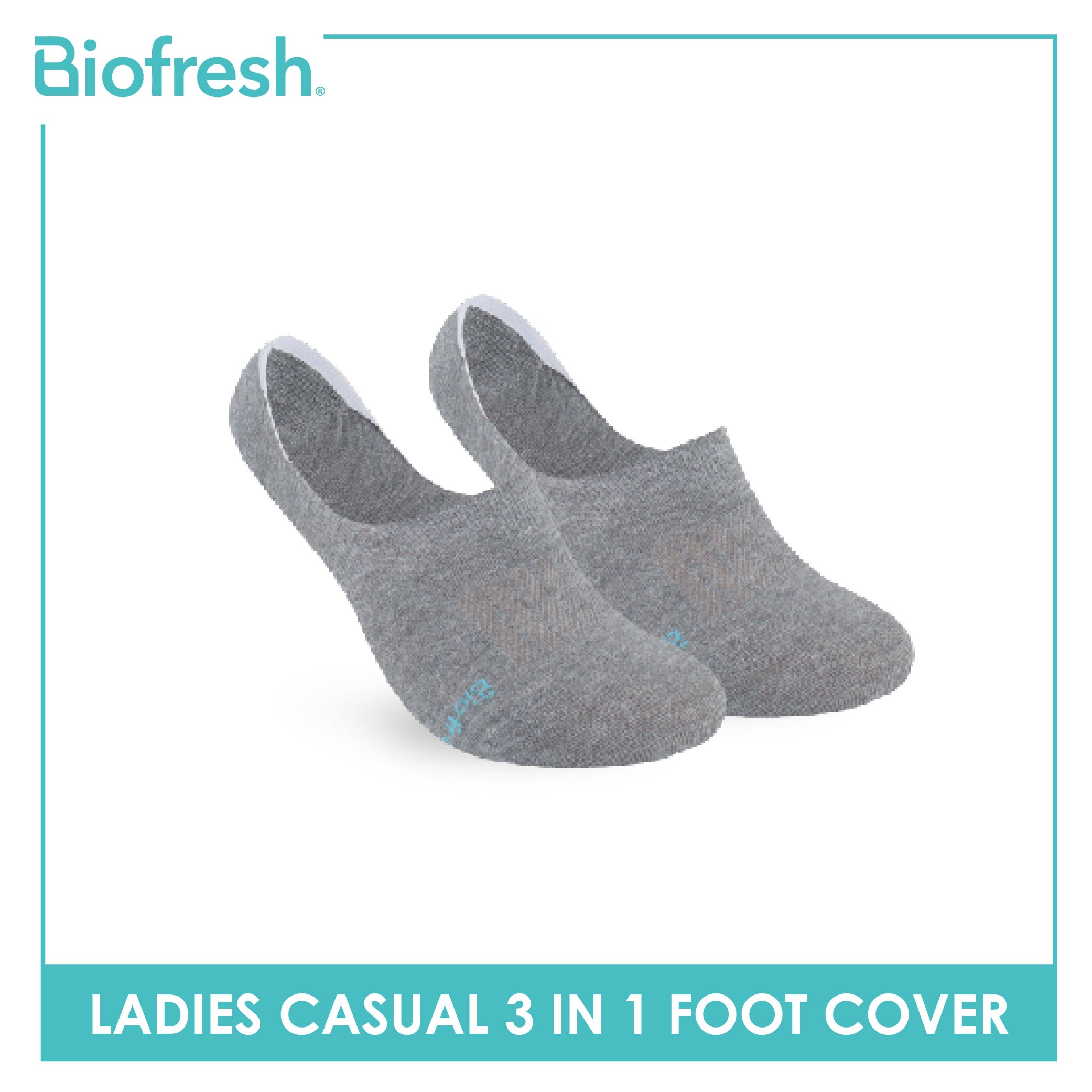 Biofresh Ladies' Antimicrobial Lite Thin Casual Foot Cover 3 pairs in a pack RLCFG7