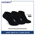 Microban Ladies’ Cotton Lite Thin Casual Ankle Socks 3 pairs in a pack VLCKG19