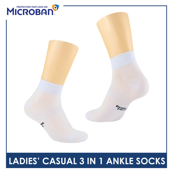 Microban Ladies’ Cotton Lite Thin Casual Ankle Socks 3 pairs in a pack VLCKG20