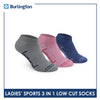 Microban Ladies’ Cotton Thick Sports No Show Socks 3 pairs in a pack VLSG3401