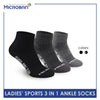Microban Ladies’ Cotton Thick Sports Ankle Socks 3 pairs in a pack VLSKG12