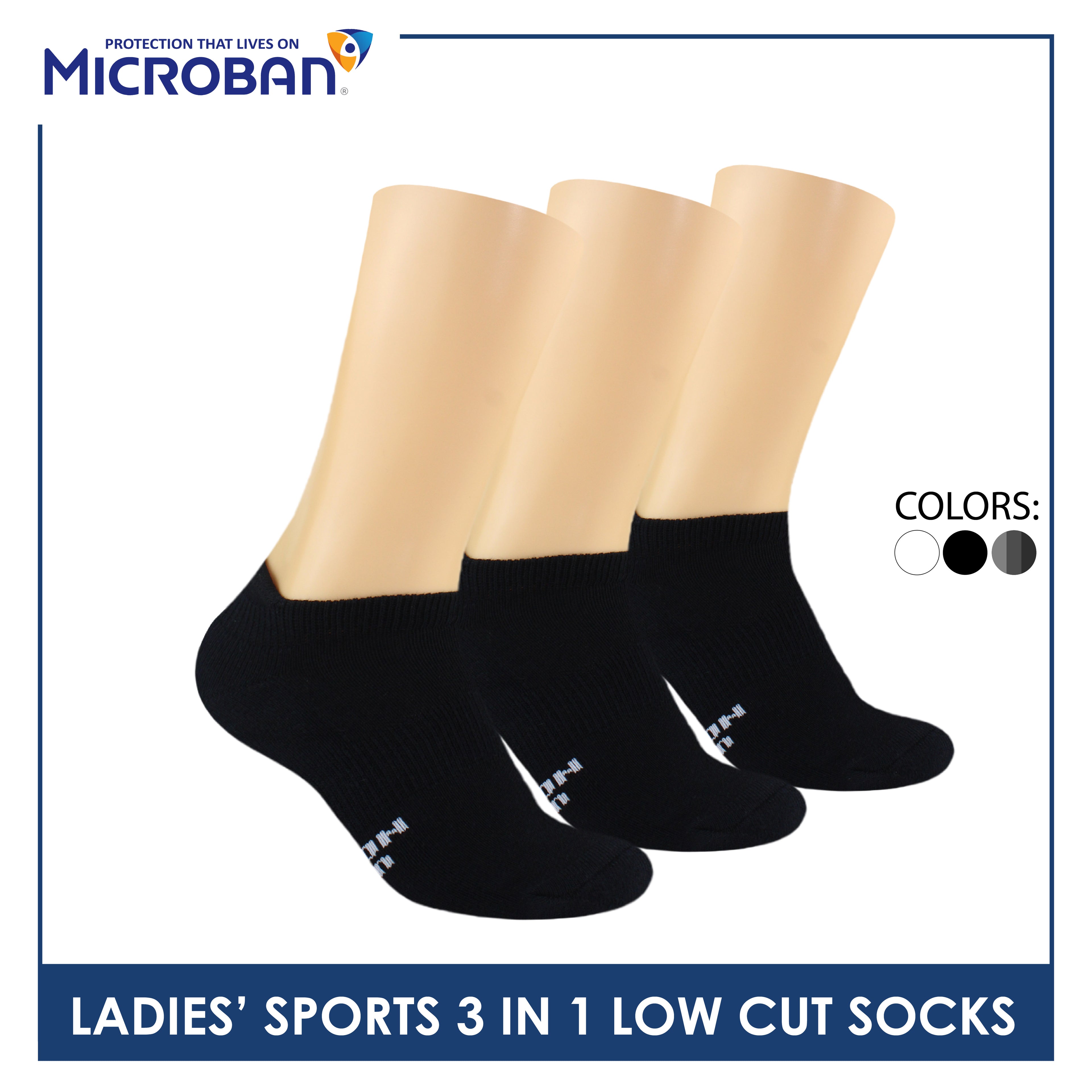Microban Ladies’ Cotton Thick Sports Low Cut Socks 3 pairs in a pack VLSKG14