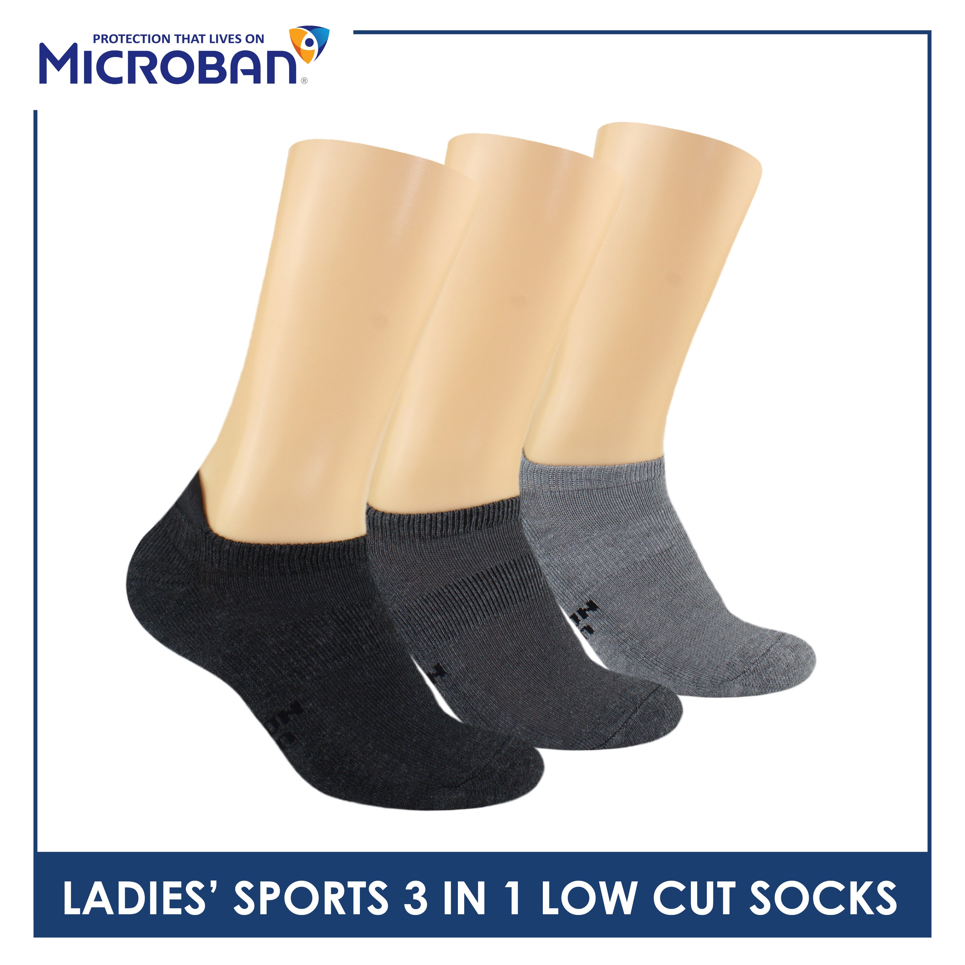 Microban Ladies’ Cotton Thick Sports Low Cut Socks 3 pairs in a pack VLSKG14