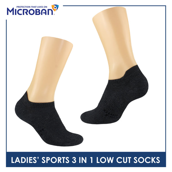 Microban Ladies’ Cotton Thick Sports Low Cut Socks 3 pairs in a pack VLSKG14