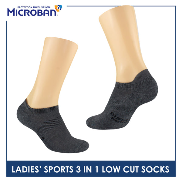 Microban Ladies’ Cotton Thick Sports Low Cut Socks 3 pairs in a pack VLSKG14