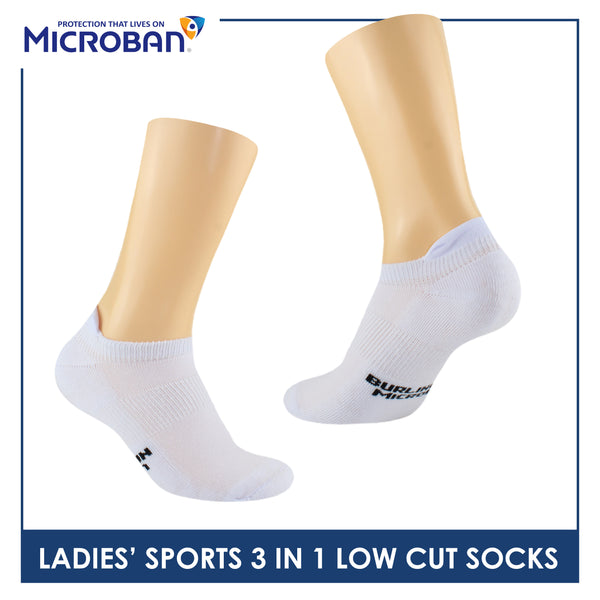 Microban Ladies’ Cotton Thick Sports Low Cut Socks 3 pairs in a pack VLSKG14